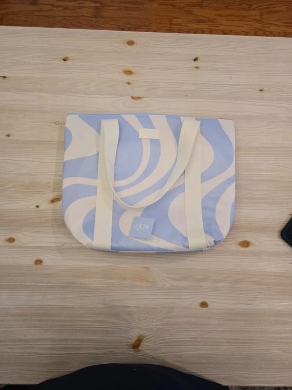 Ulta Beauty Light Blue & Cream Swirl Tote Bag